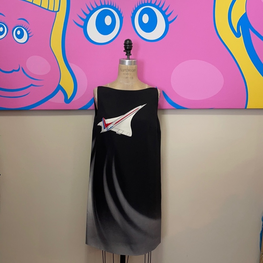 Moschino Couture Concord Airplane Shift Dress